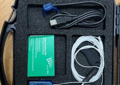 Box containing cables and wires