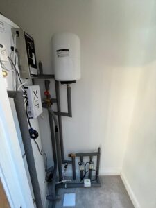 Image showing a heating system installed in a cupboard space