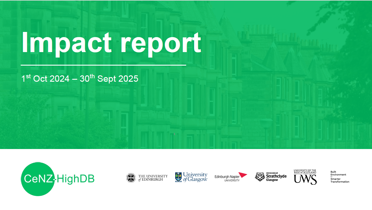 Front page of the CeNZ-HighDB impact report