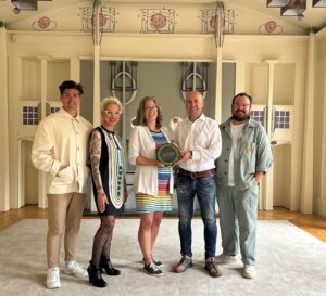 Photo showing Professor Robert Hairstans with his wife and the judges of Scotland's Home of the Year