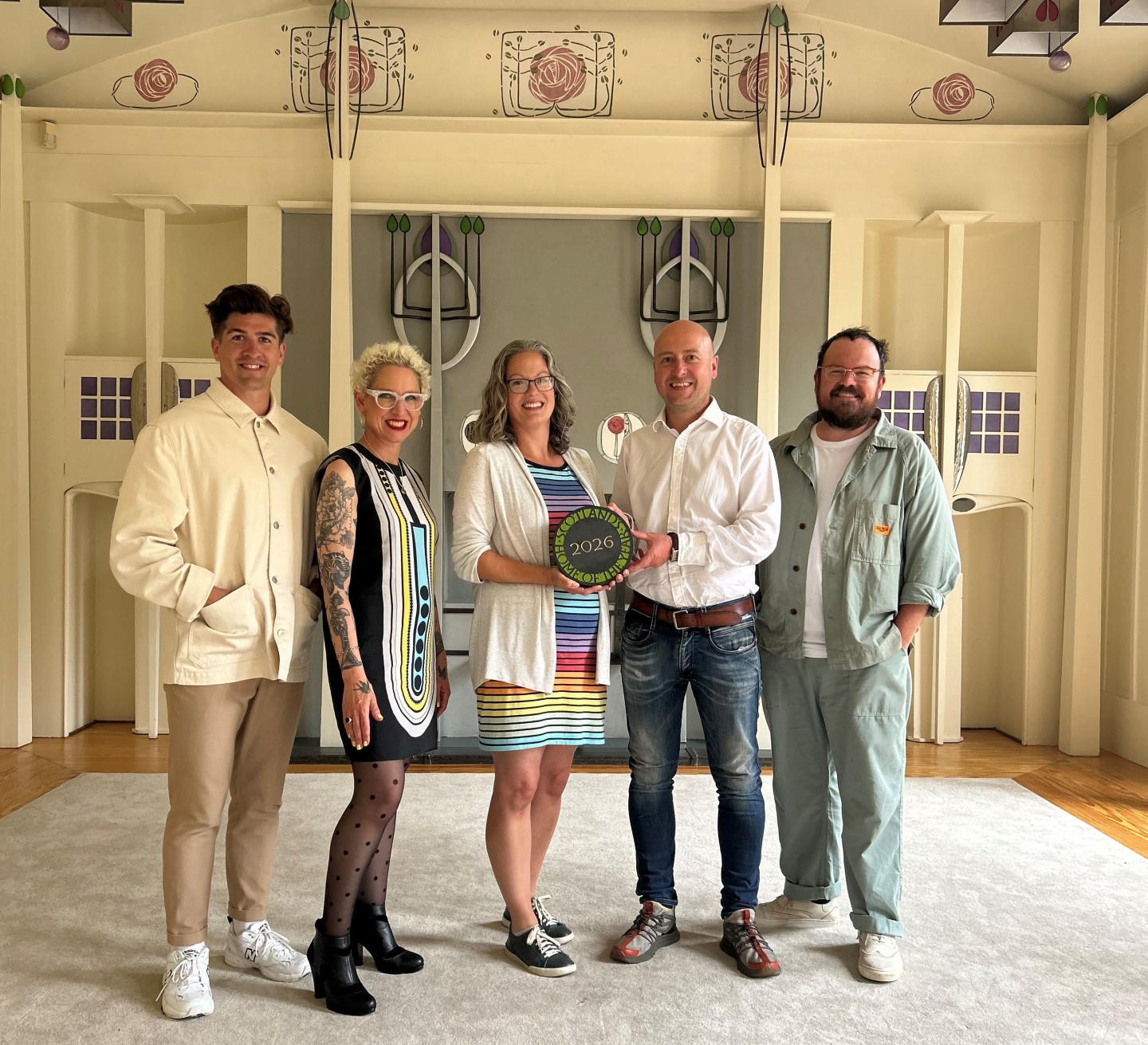 Photo showing Professor Robert Hairstans with his wife and the judges of Scotland's Home of the Year