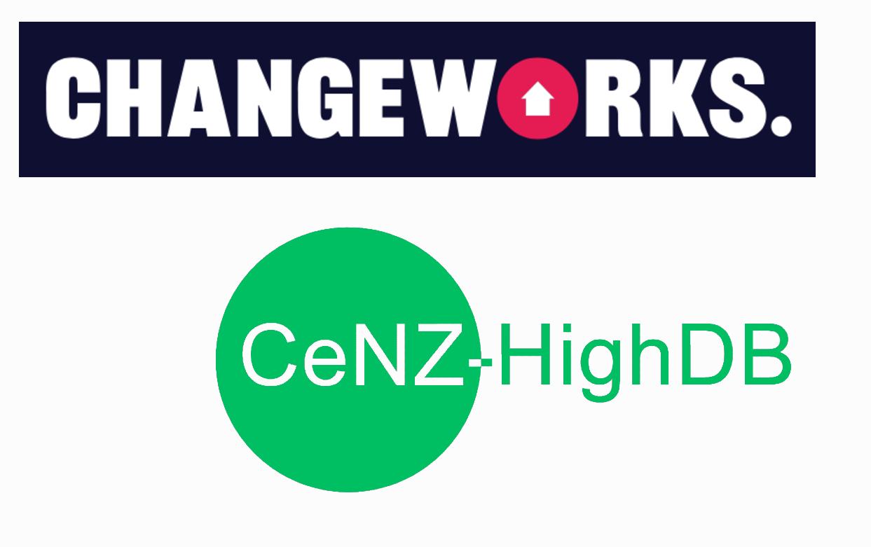 Changeworks and CeNZ-HighDB logos on a white background